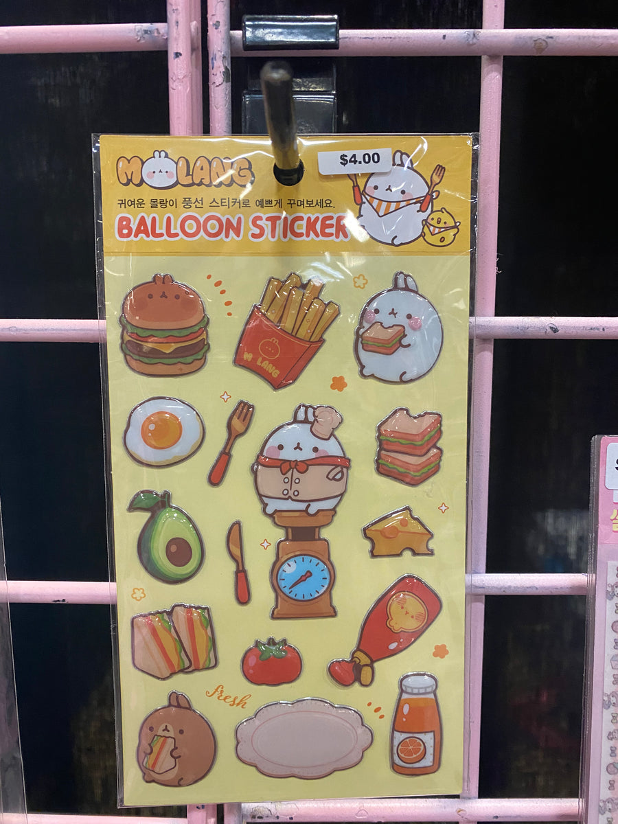 Molang Puffy Stickers (Fast Food) – Hamsies Cute Shop